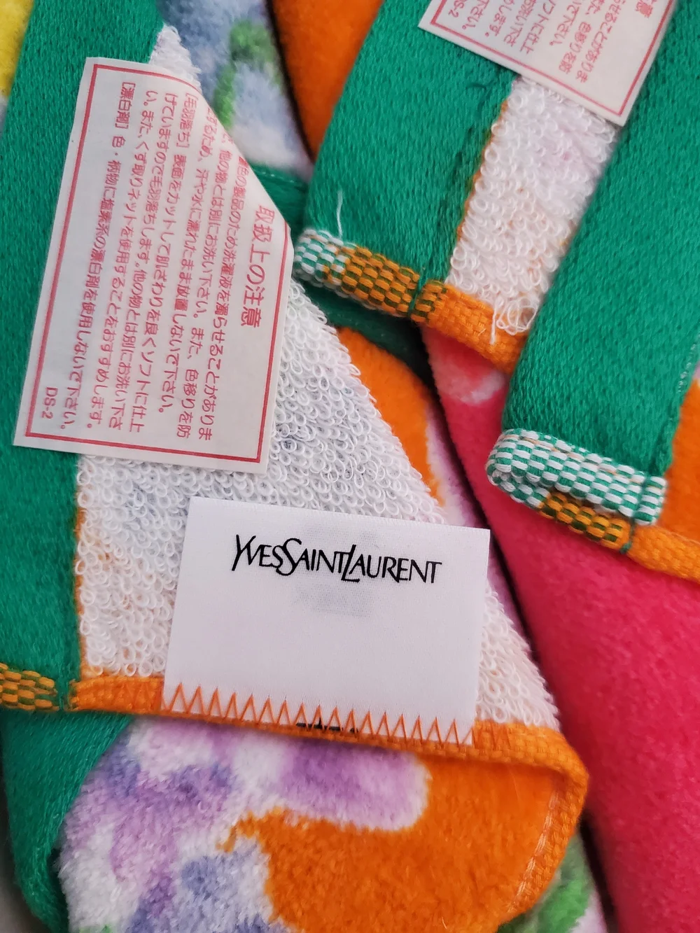Yves Saint Laurent YSL Floral Hand Towel Set Japanese SOGO Vintage 90s Y2K
